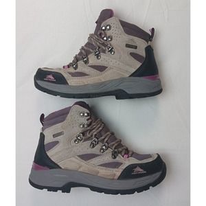 High Sierra Hiking Boots Trekker Waterproof Suede Women's Size 6.5 Brown Purple